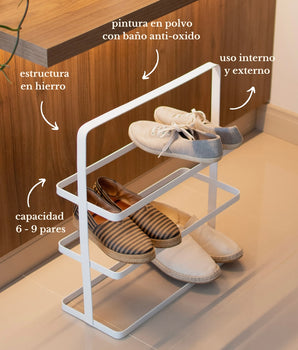Zapatero Metálico Blanco