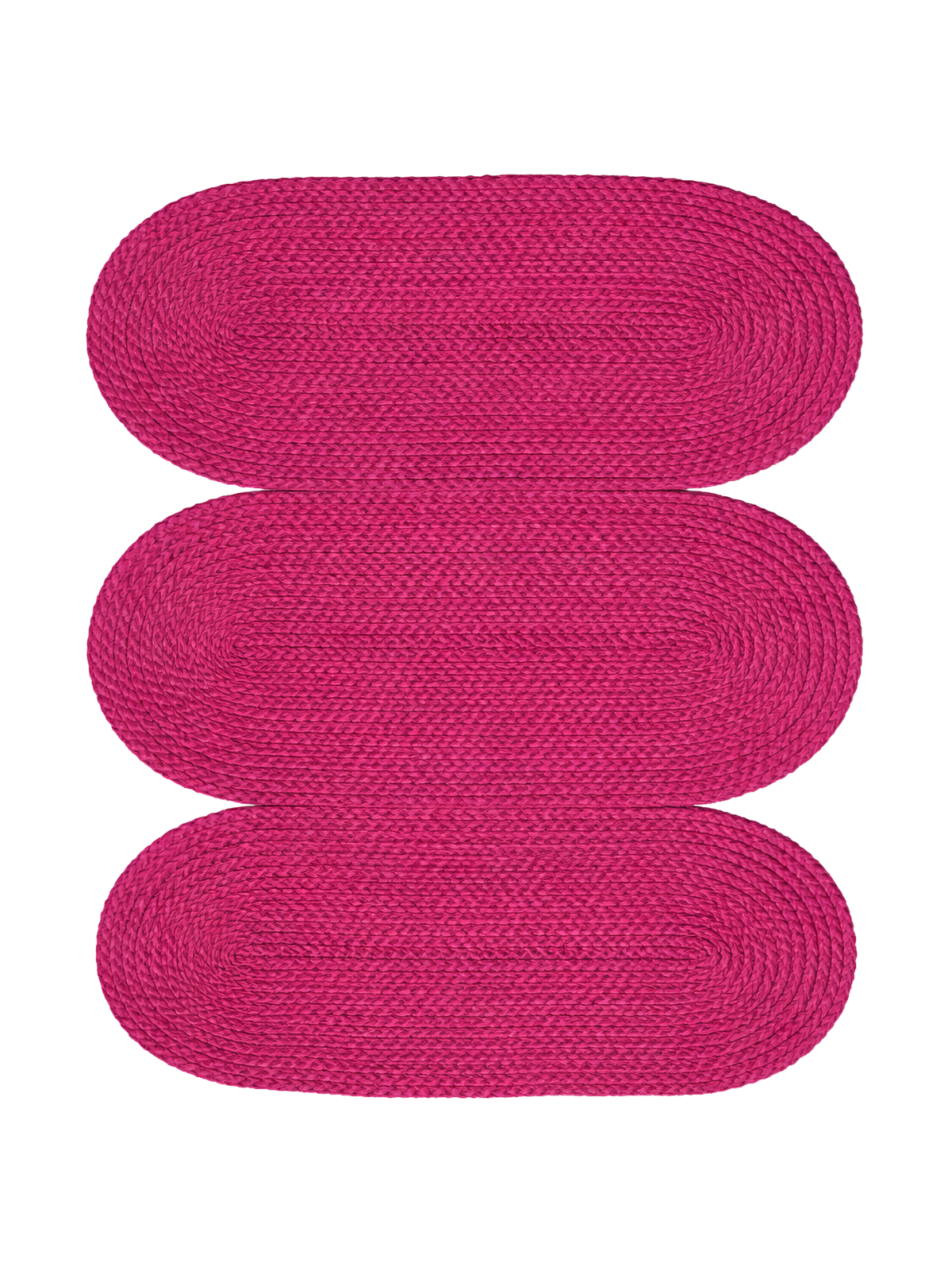 Alfombra Tejida Ovalos Magenta