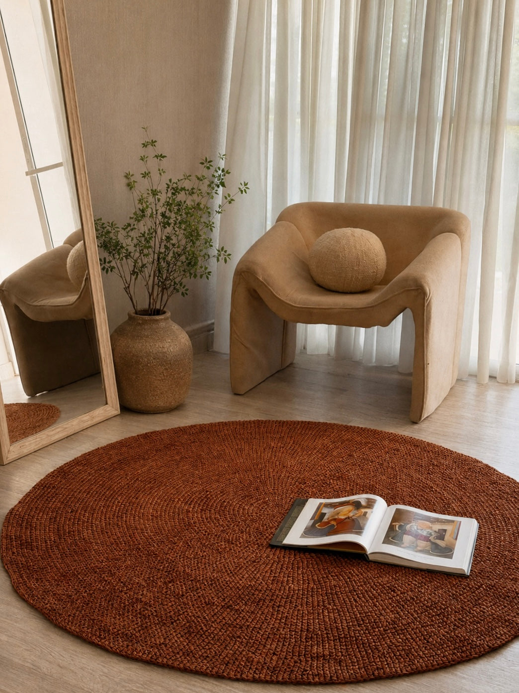 Alfombra Redonda Ocre