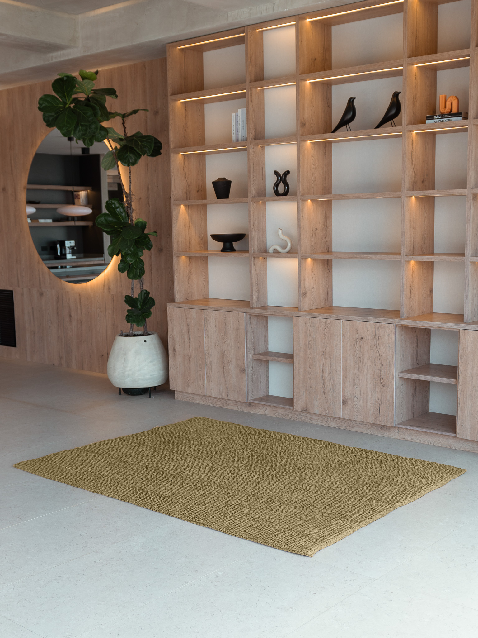 Alfombra Neutral Verde Seco