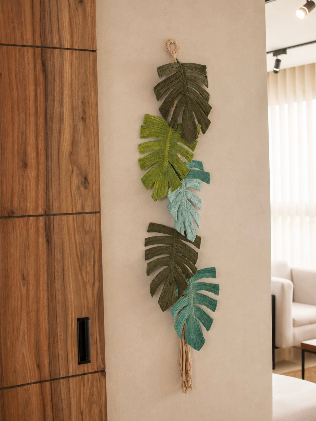 Tapiz en Macramé Monstera Vertical