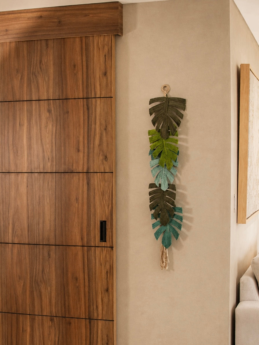 Tapiz en Macramé Monstera Vertical