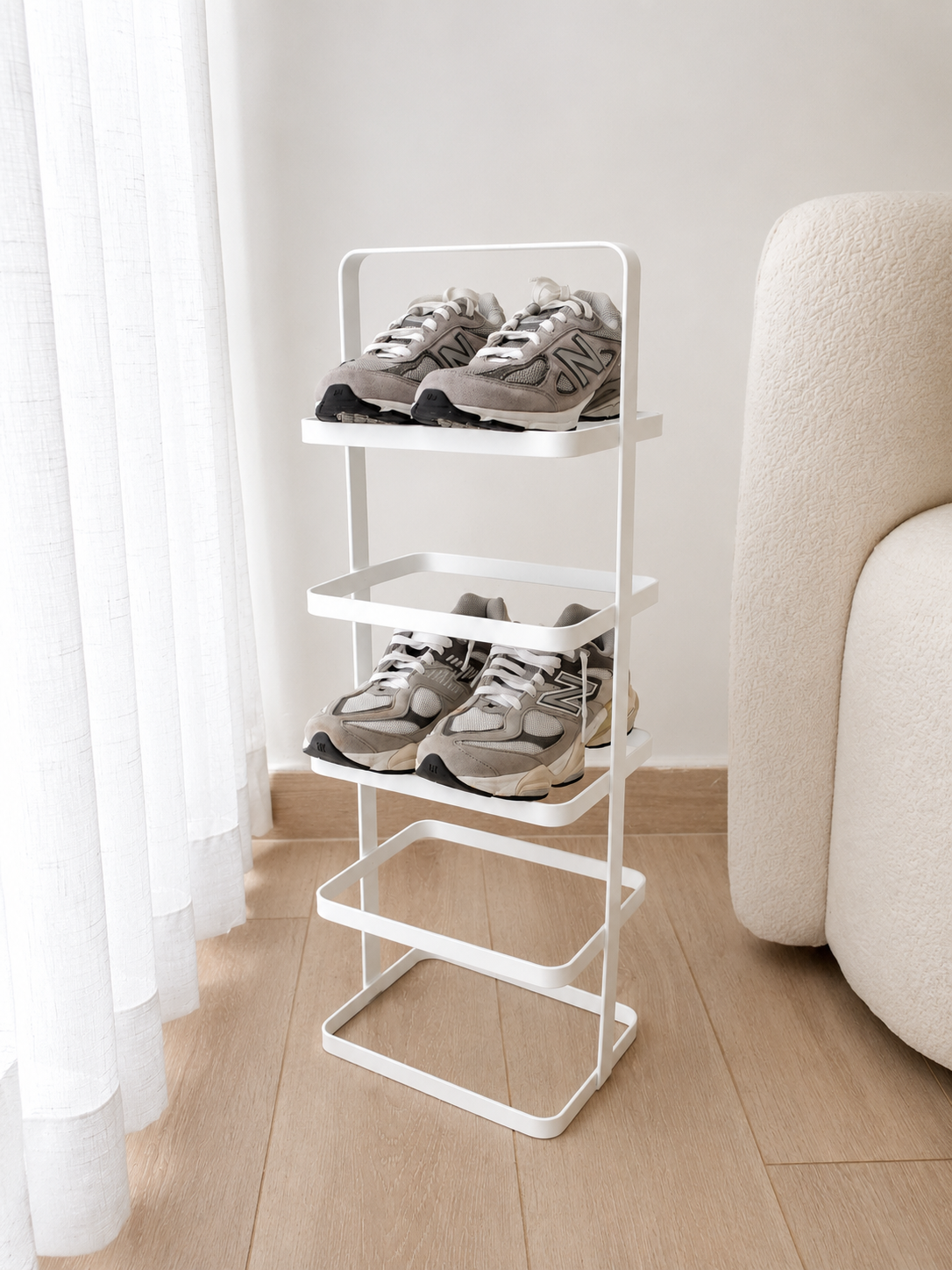 Zapatero Metálico Blanco Vertical