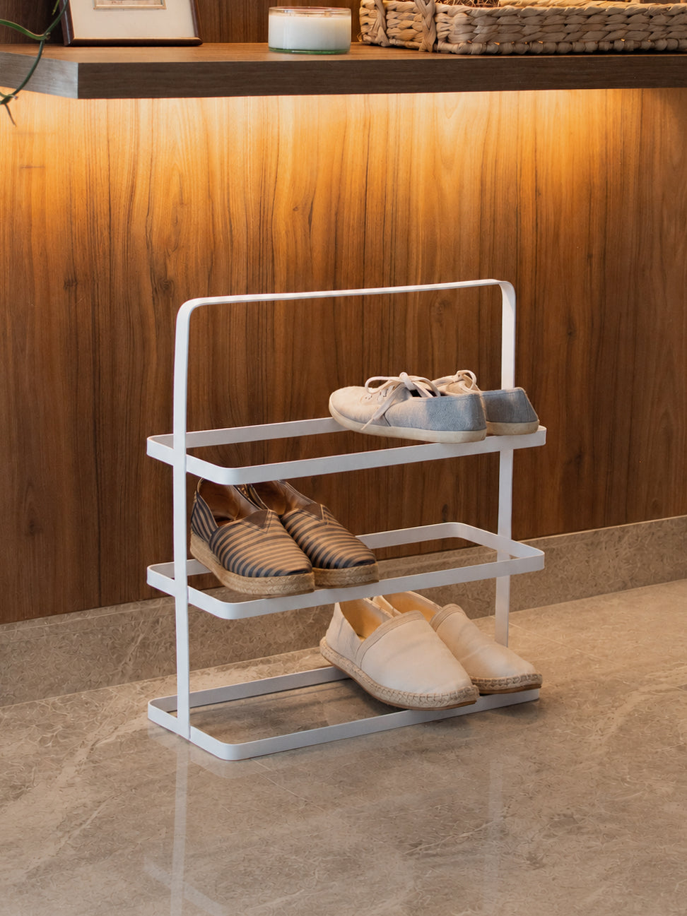 Zapatero Metálico Blanco