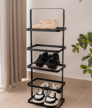 Zapatero Metálico Vertical Negro.
