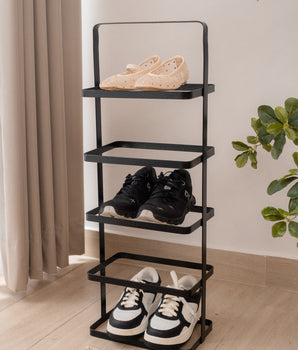 Zapatero Metálico Vertical Negro