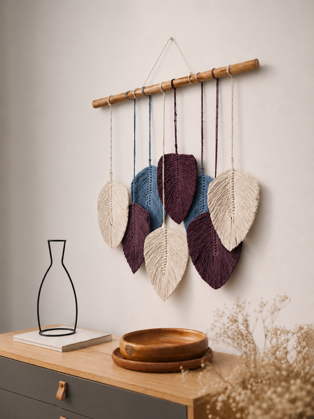 Tapiz en Macramé Daisy Morado