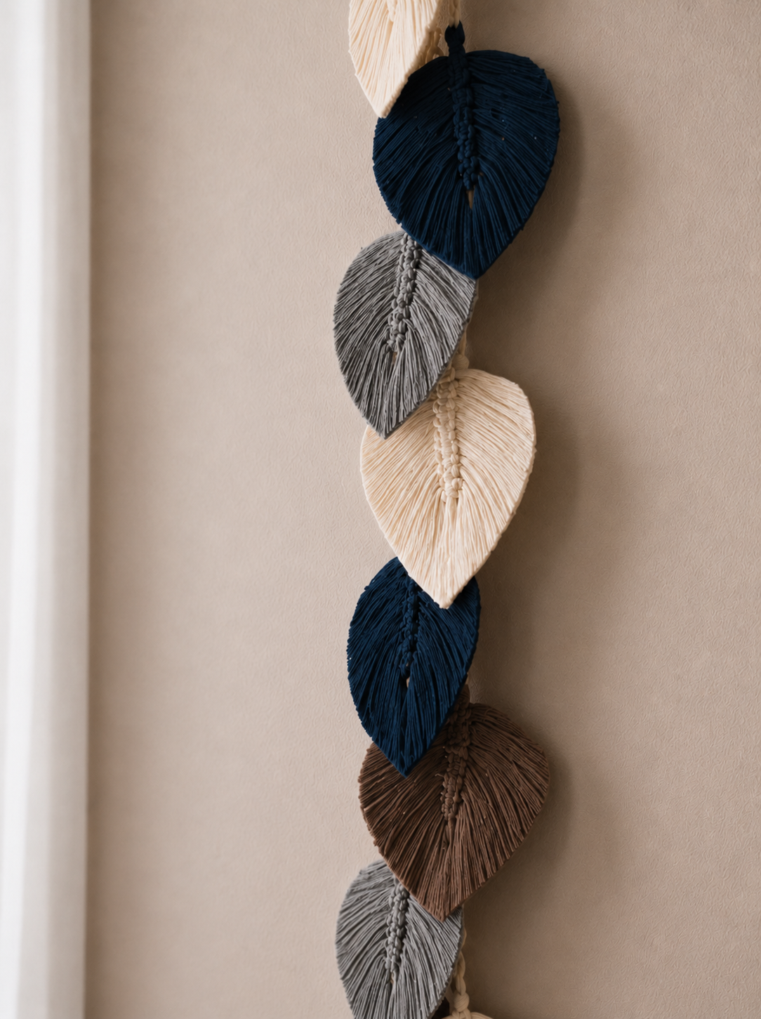 Tapiz en Macramé Yazmín Azul