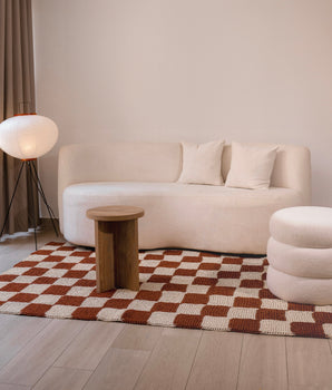 Alfombra Ajedrez Ocre en Fique 1,60 x 2,30
